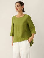 BRIANNA | Blusa asimétrica de lino 100%