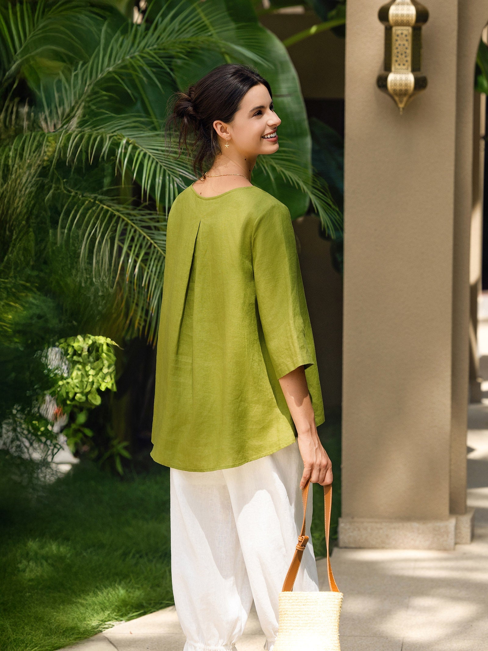 BRIANNA | Blusa asimétrica de lino 100%