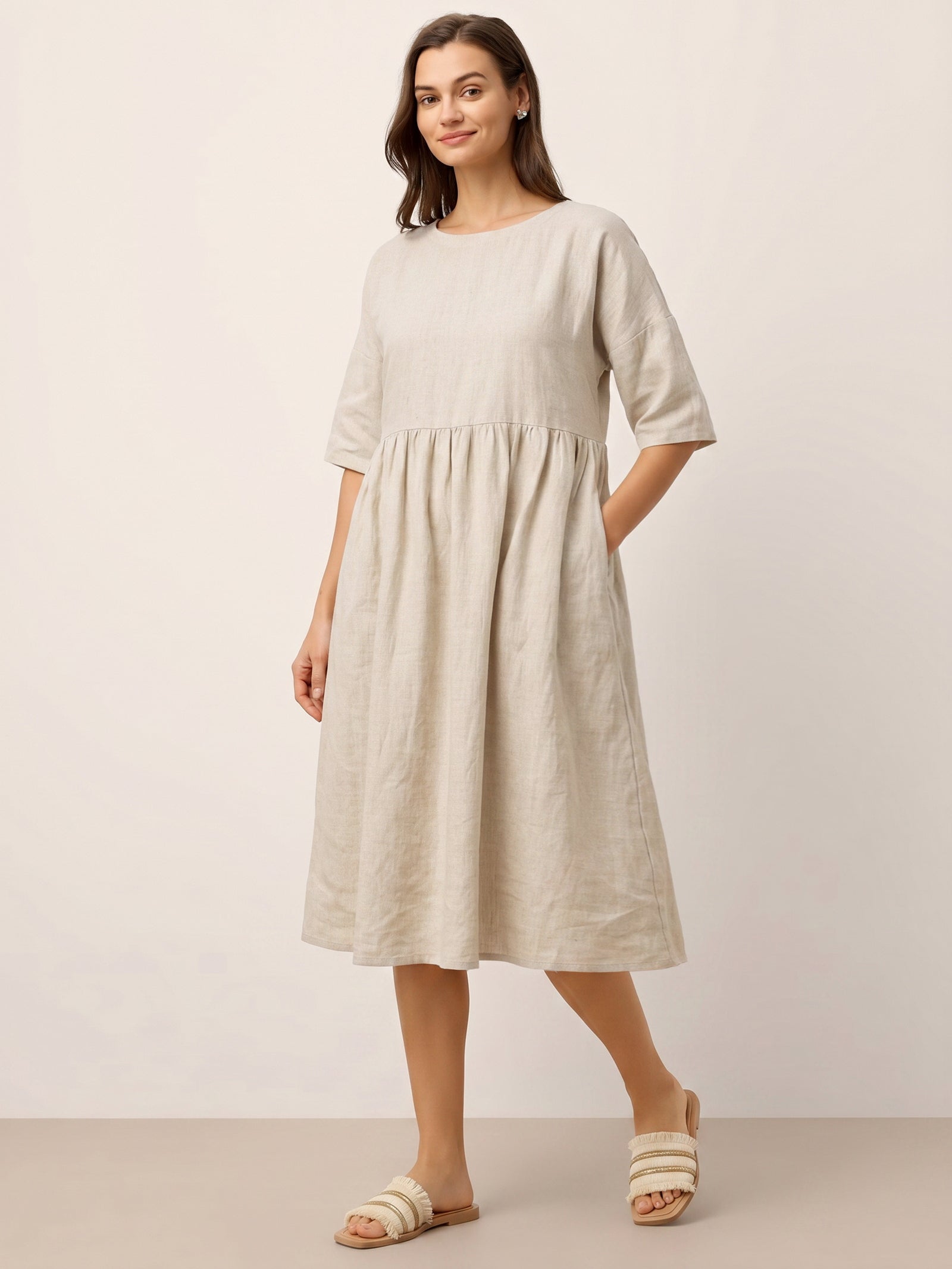 VALENCIA | Vestido midi de lino