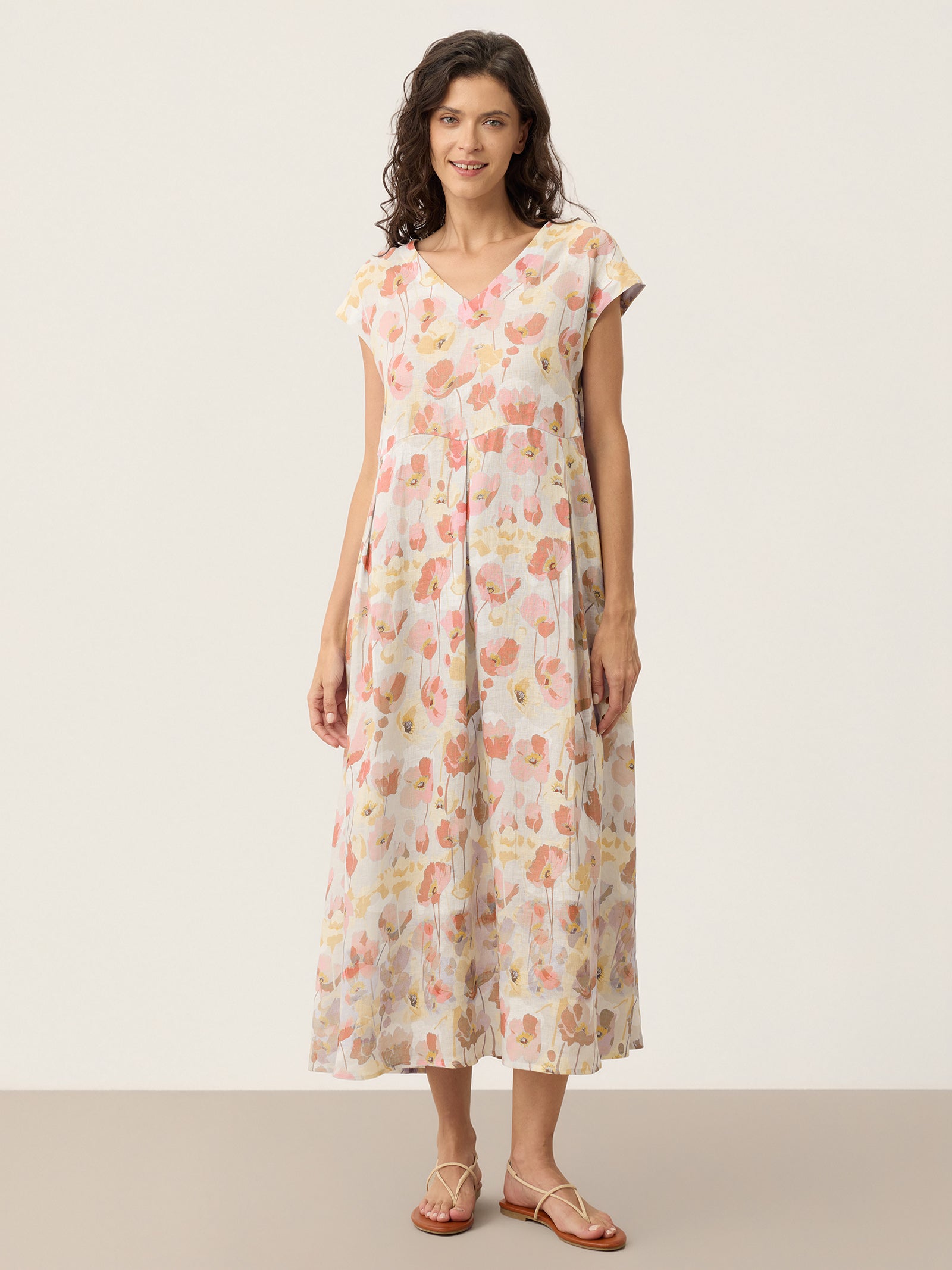 HARRIET™ | Elegantes Leinen-Maxikleid mit Blumenmuster