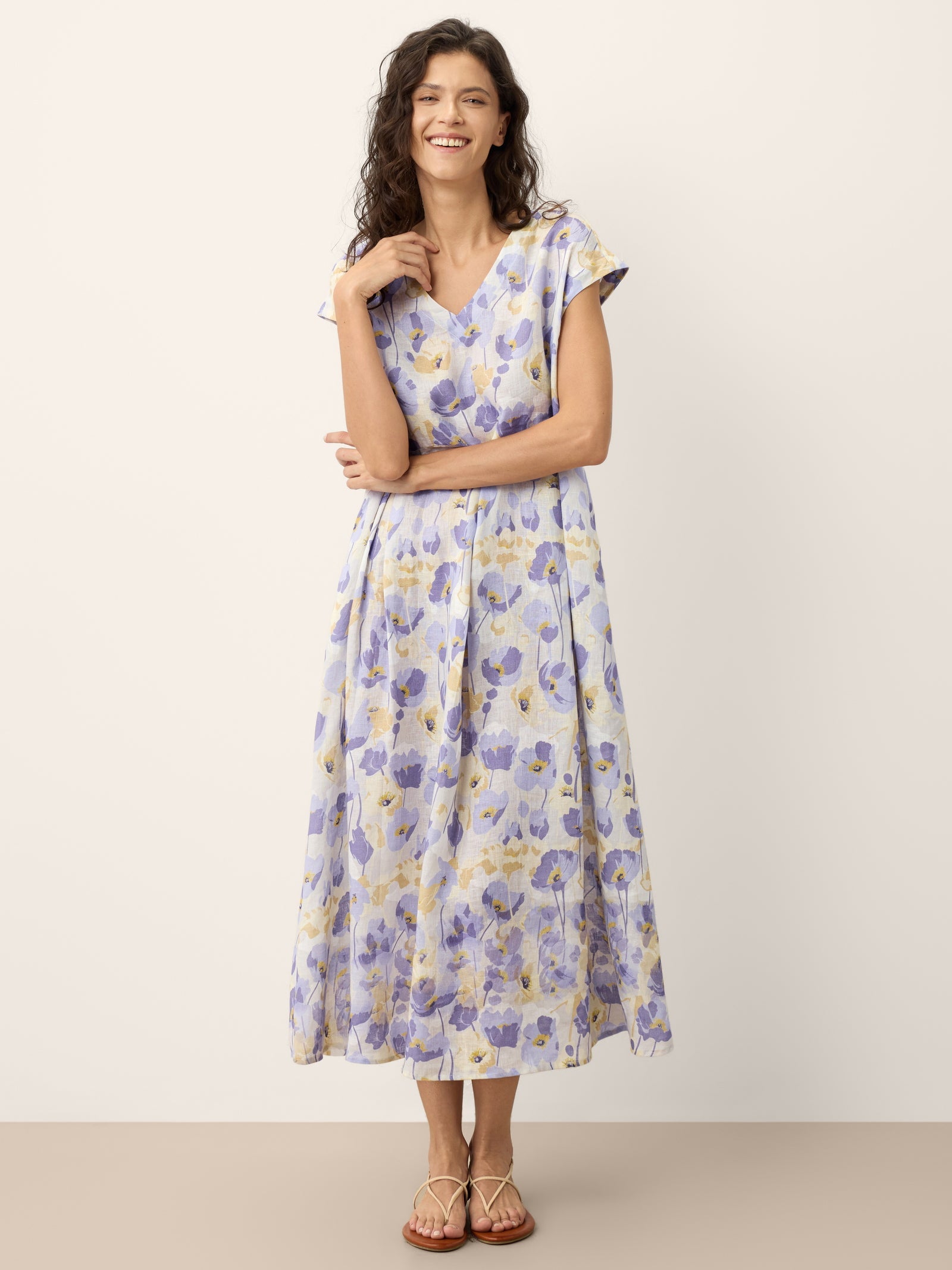 HARRIET™ | Elegantes Leinen-Maxikleid mit Blumenmuster