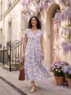 HARRIET™ | Elegantes Leinen-Maxikleid mit Blumenmuster