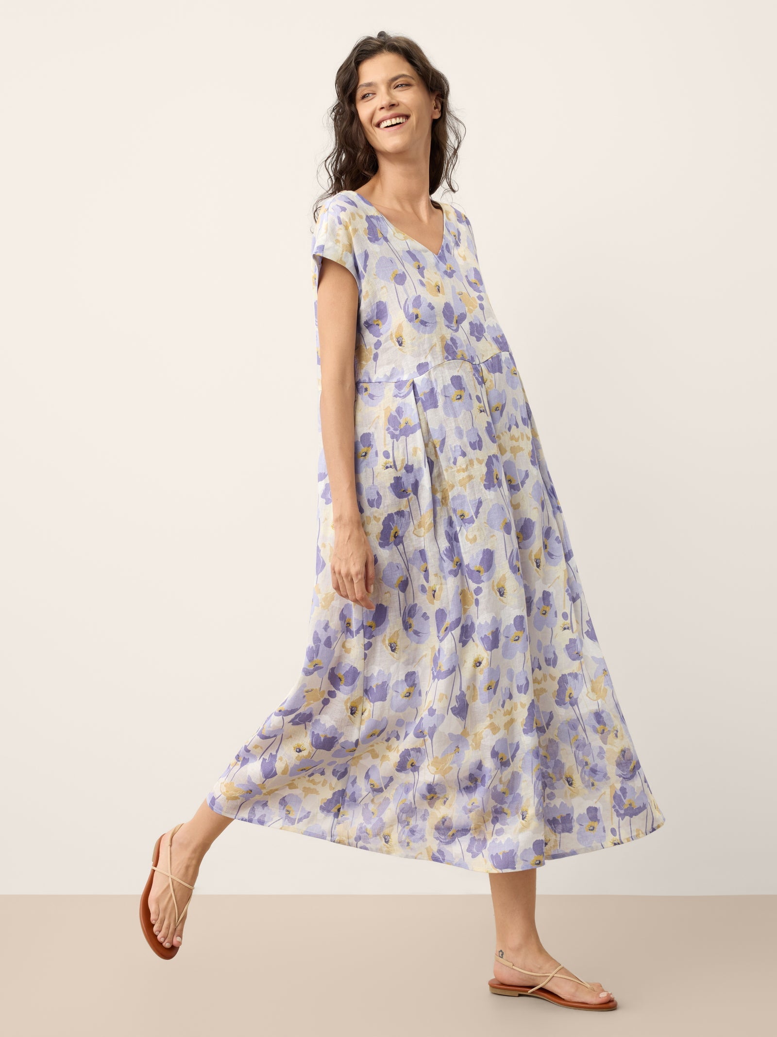 HARRIET™ | Elegantes Leinen-Maxikleid mit Blumenmuster