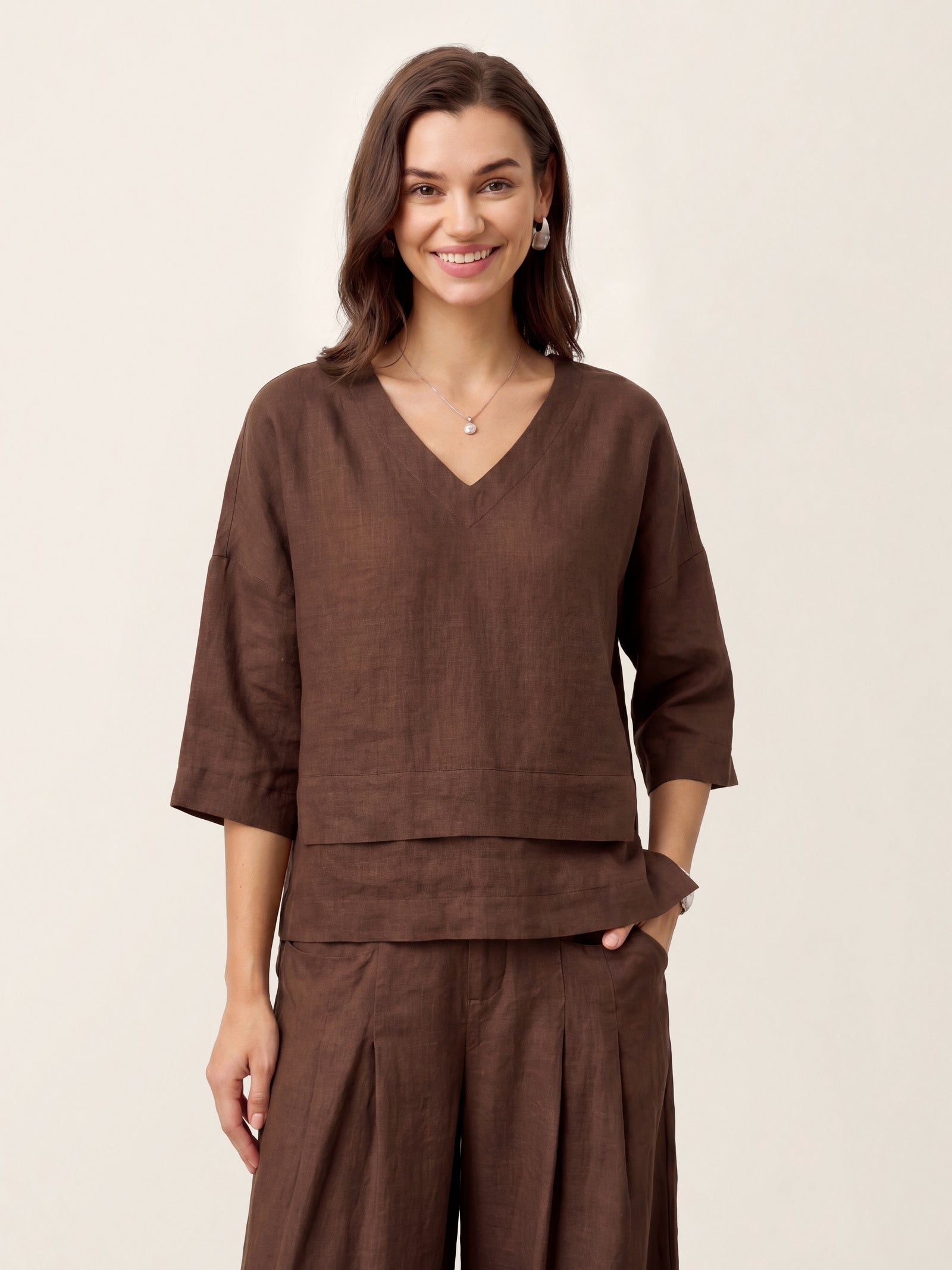 VIOLA | Blusa de lino asimétrica