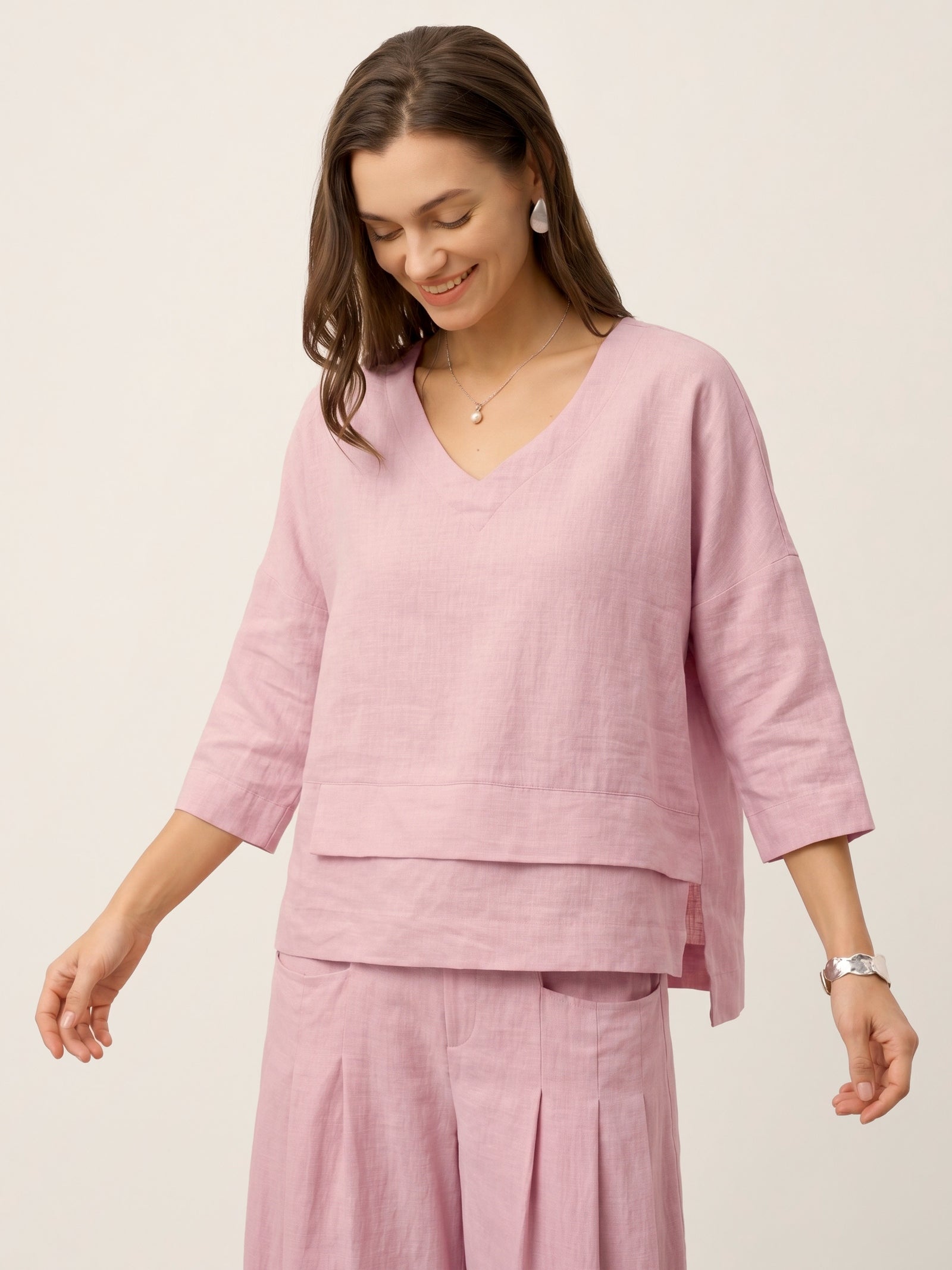 VIOLA | Blusa de lino asimétrica
