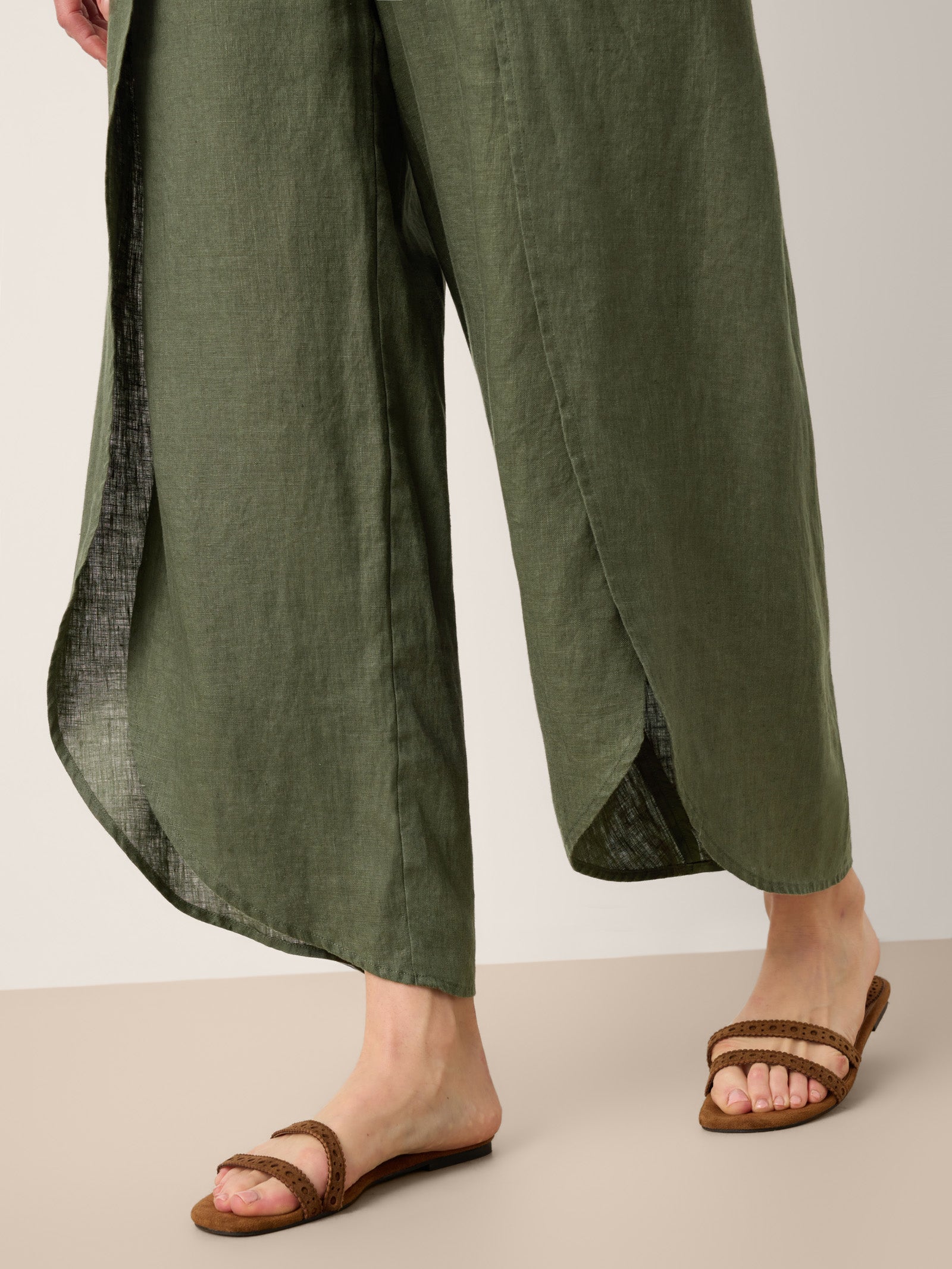 PEREGRINE | Pantalón de lino de pierna ancha 100% Lino