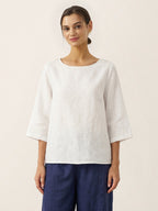 BRIANNA | Blusa asimétrica de lino 100%