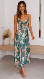 NATALIA™ | Vestido verde Floral