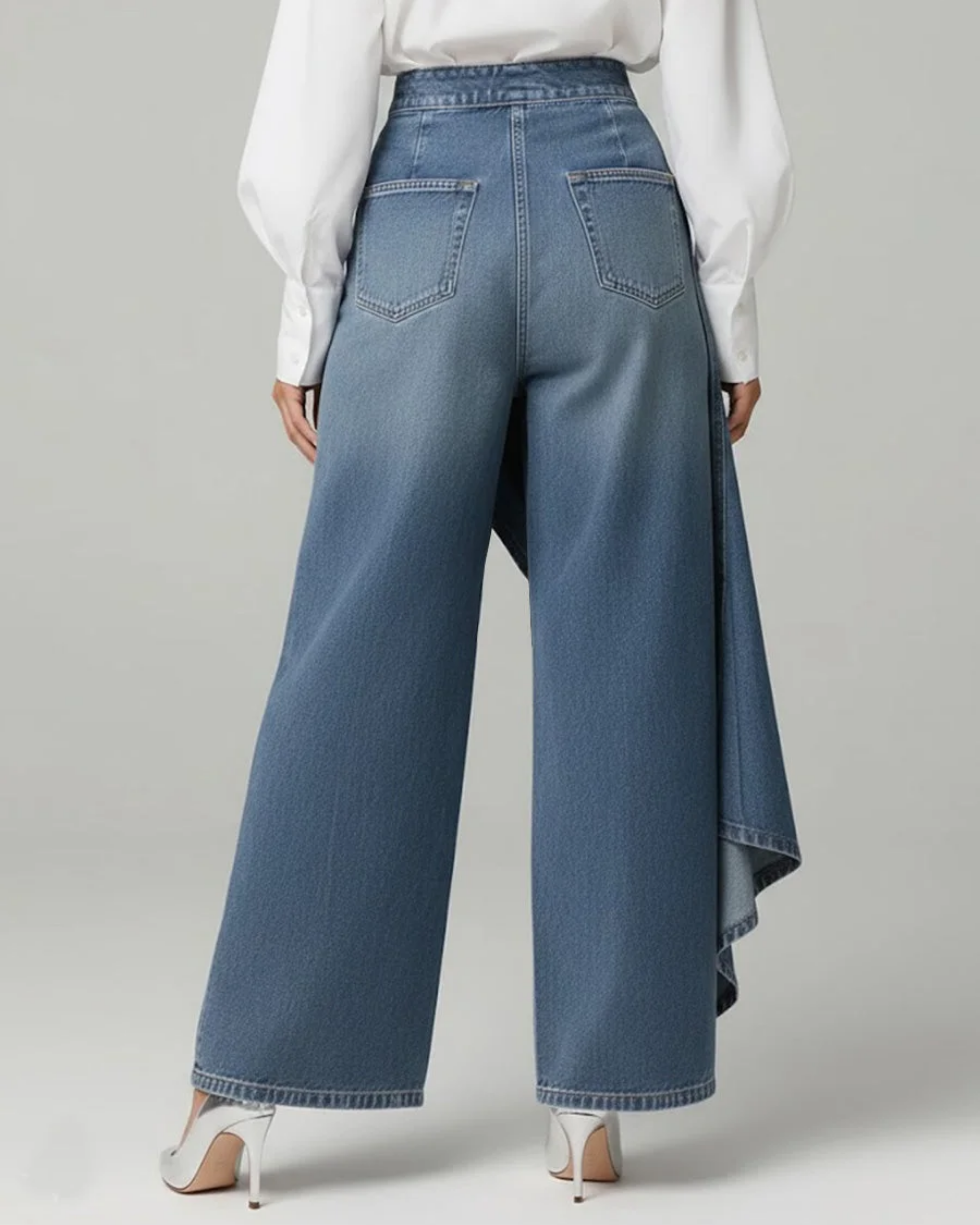 Abigail | Jeans de denim de corte slim con diseño envolvente