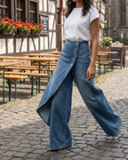 Abigail | Jeans de denim de corte slim con diseño envolvente