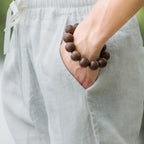 Buddha Stones Solid Color Cotton Linen Men's Wide Leg Pants With Pockets