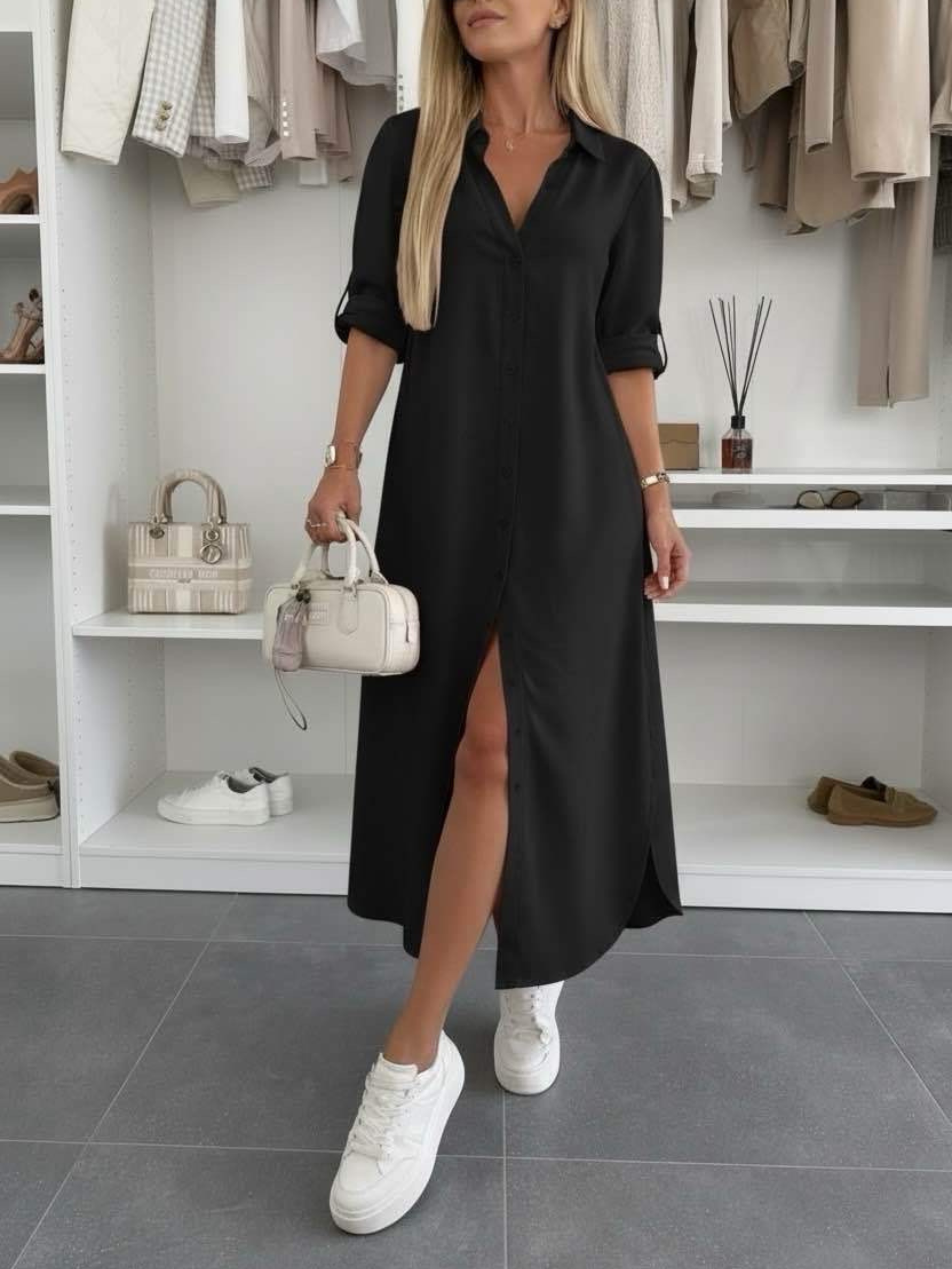 Olivia | Vestido camisero holgado