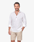 CAMISA POLERA LINO HOMBRE BLANCO