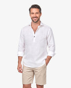 CAMISA POLERA LINO HOMBRE BLANCO