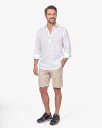 CAMISA POLERA LINO HOMBRE BLANCO