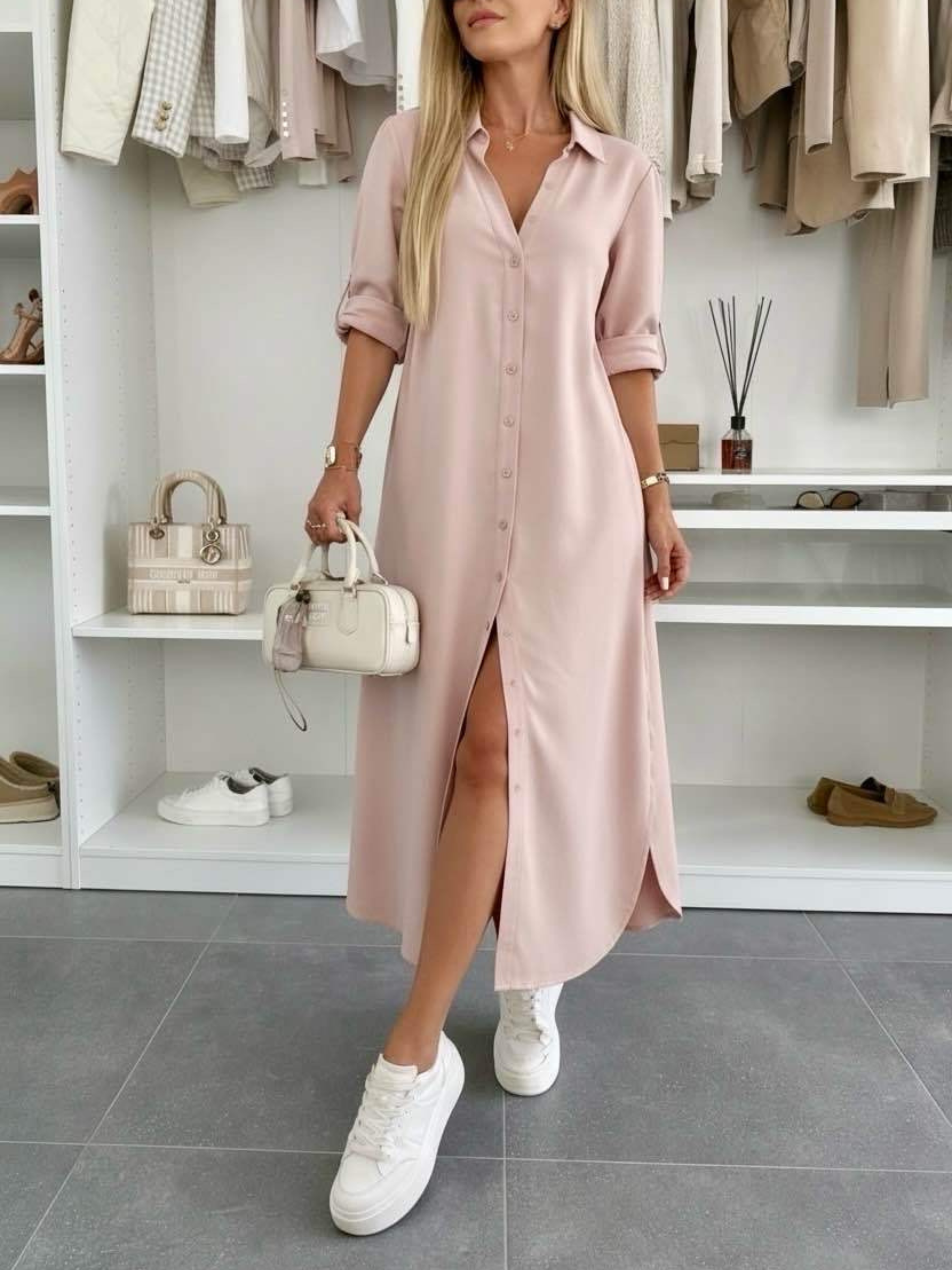 Olivia | Vestido camisero holgado