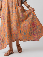 REMI™ | Weites, bedrucktes Kleid mit natürlicher Eleganz
