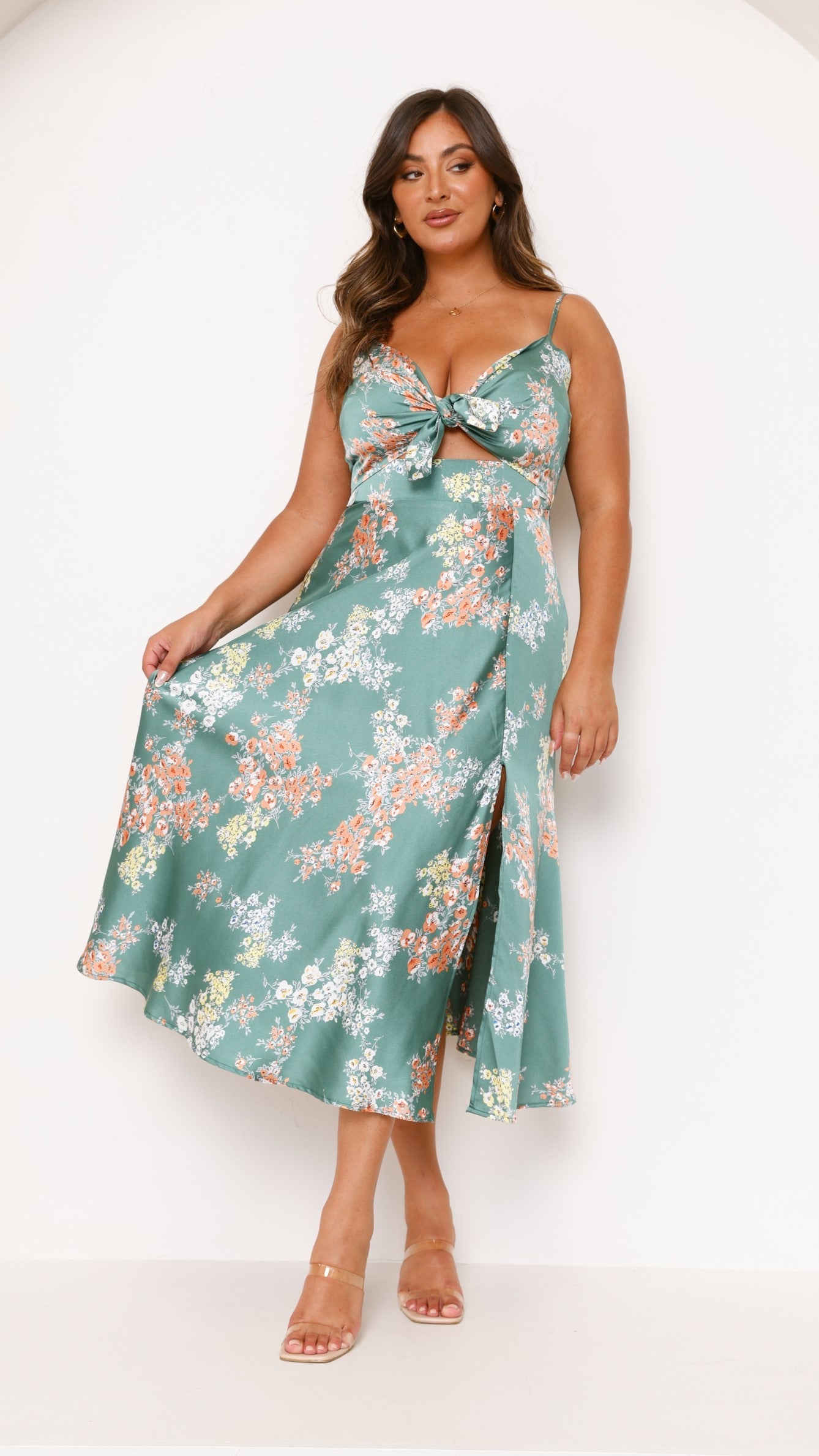 NATALIA™ | Vestido verde Floral