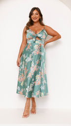 NATALIA™ | Vestido verde Floral