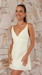 HALINA RIVERRA™ | Vestido Mini de Lino