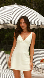 HALINA RIVERRA™ | Vestido Mini de Lino