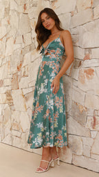 NATALIA™ | Vestido verde Floral