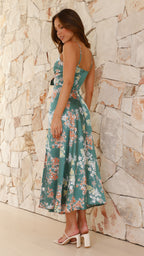 NATALIA™ | Vestido verde Floral