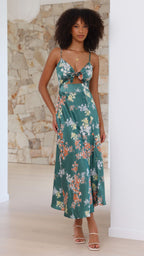 NATALIA™ | Vestido verde Floral