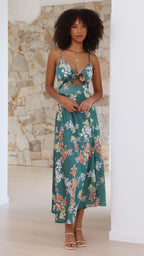 NATALIA™ | Vestido verde Floral