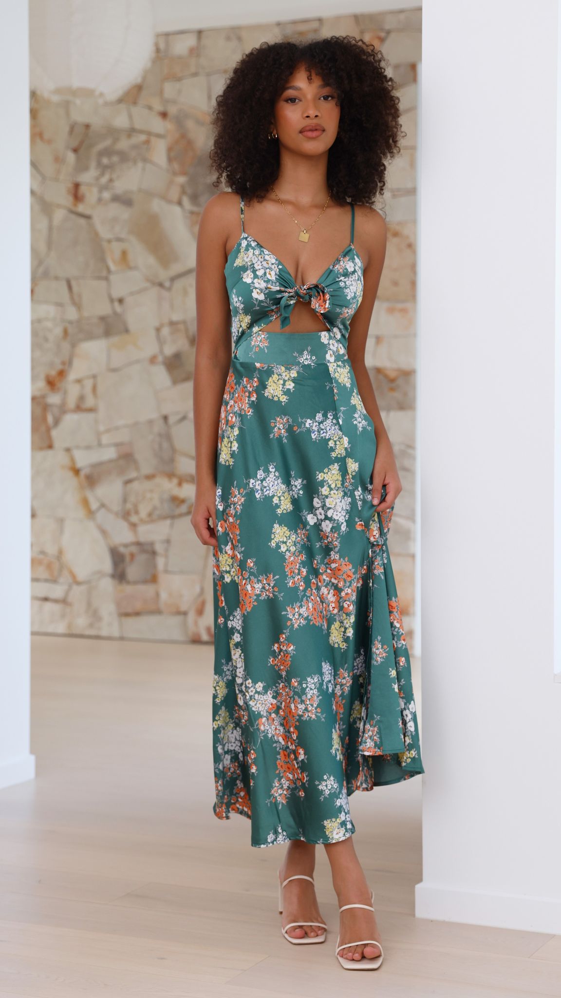 NATALIA™ | Vestido verde Floral