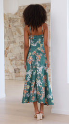 NATALIA™ | Vestido verde Floral