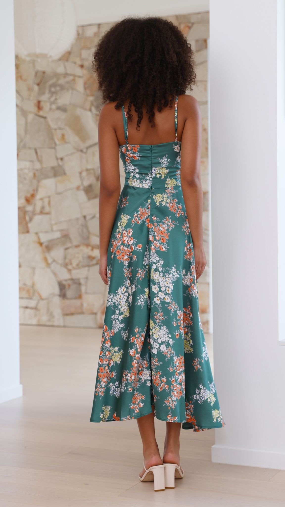 NATALIA™ | Vestido verde Floral