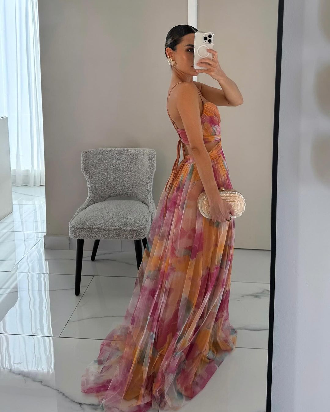 GISELLE | Chiffon-Maxikleid