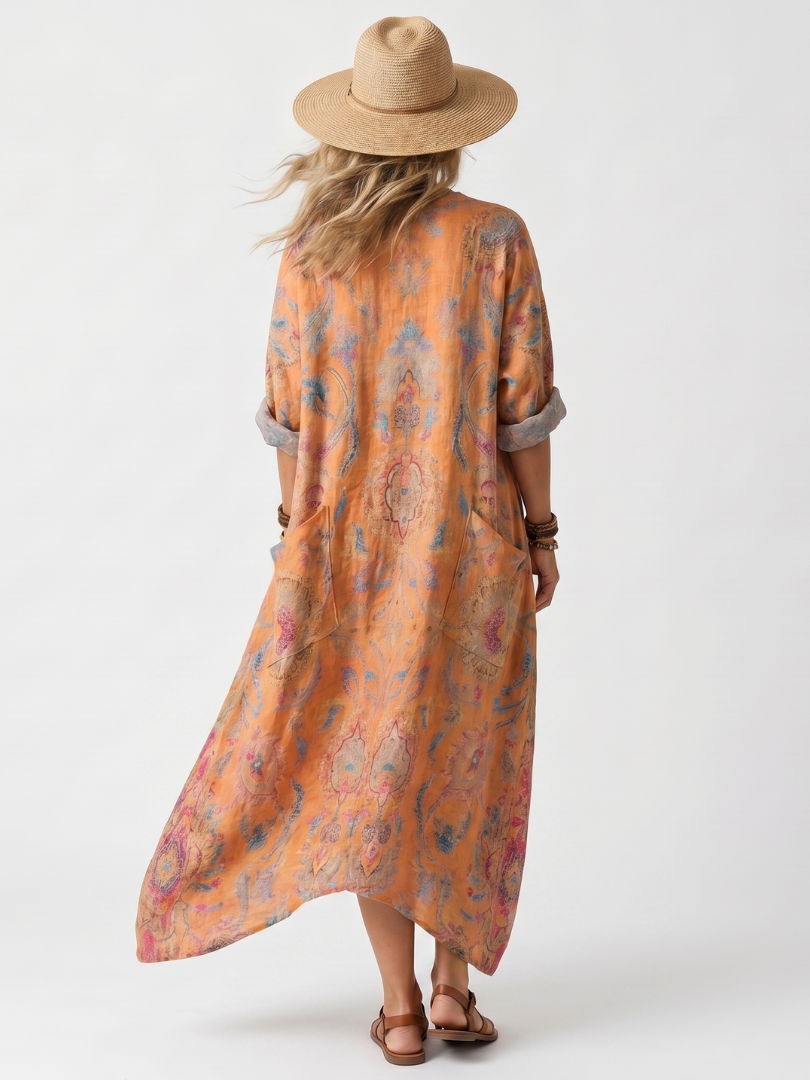 REMI™ | Weites, bedrucktes Kleid mit natürlicher Eleganz