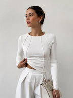 Basic Piping Long Sleeve Top