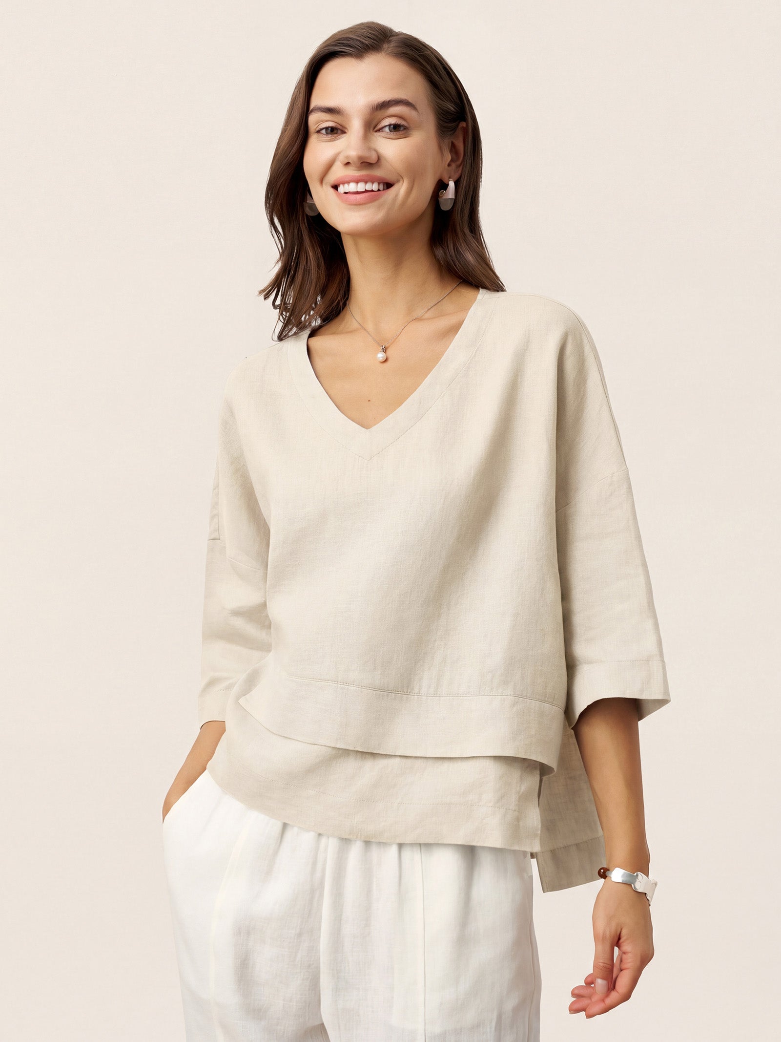VIOLA | Blusa de lino asimétrica