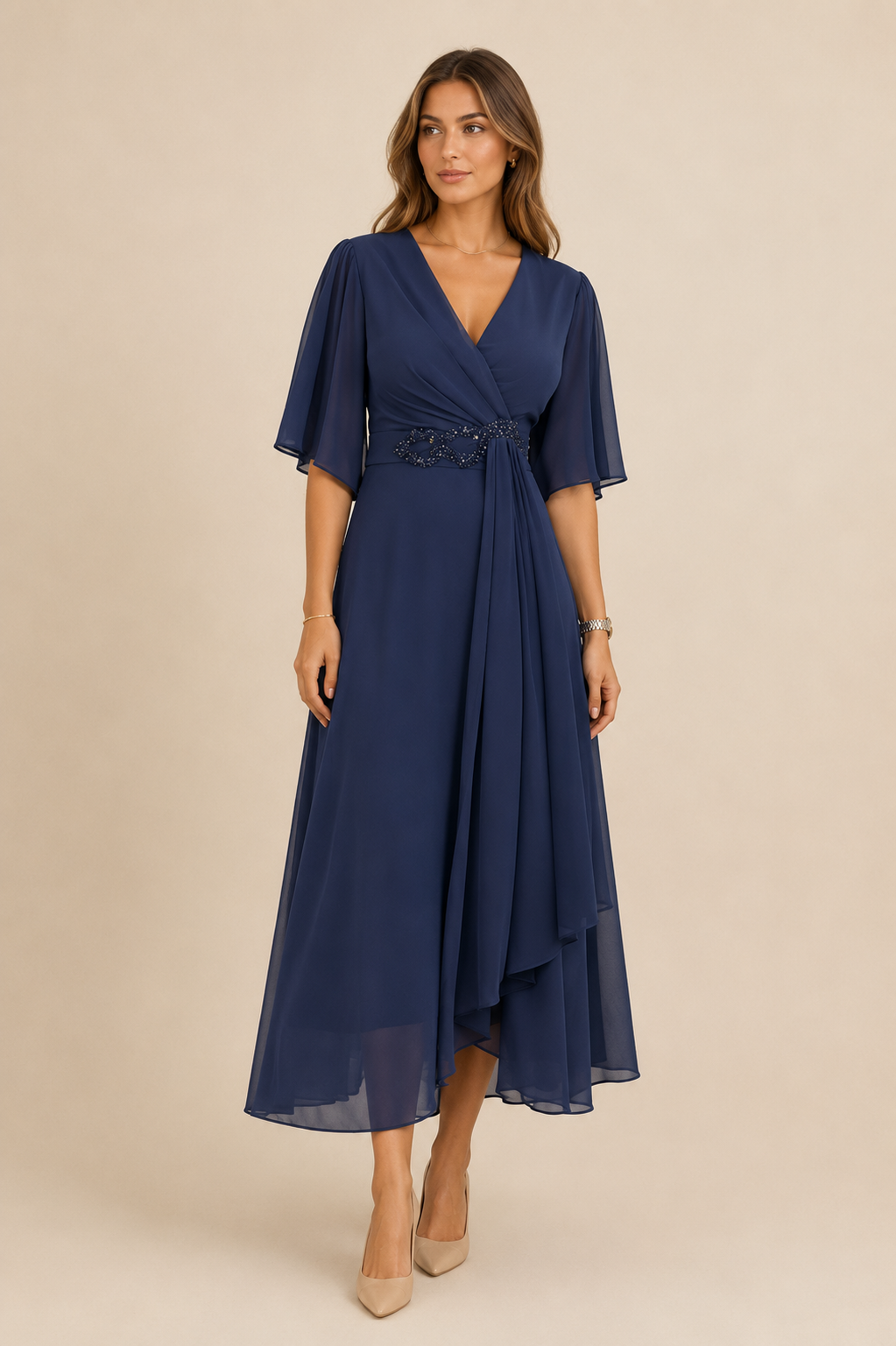 ELMA | Elegantes fließendes Midikleid
