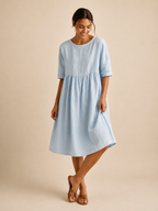 VALENCIA | Leinen-Midikleid