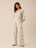 NYLA | Asymmetrische Leinenbluse 100 %