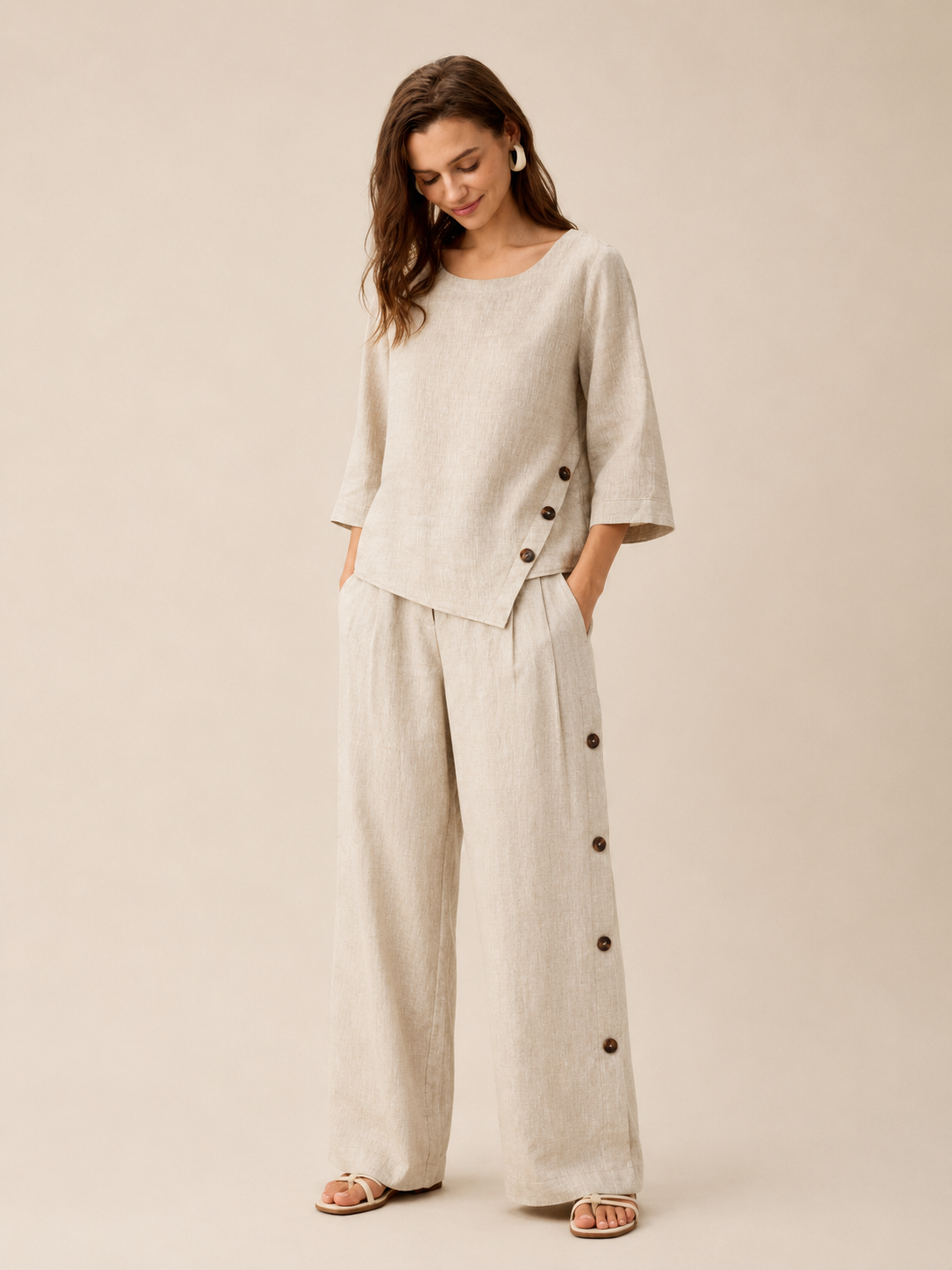NYLA | Asymmetrische Leinenbluse 100 %