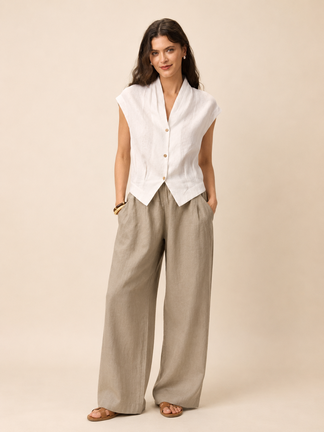 VALERIA | Blusa cruzada de lino