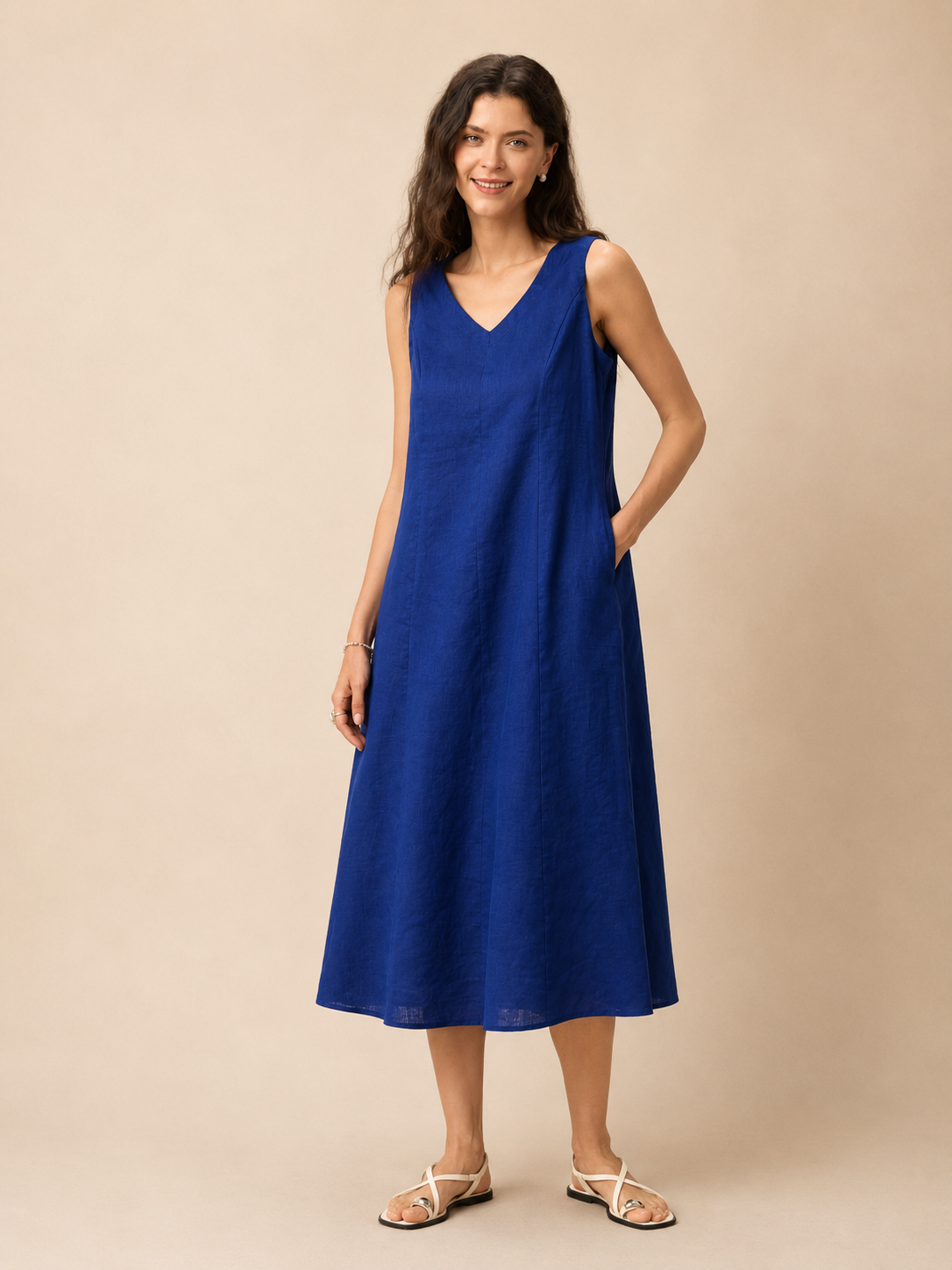 MARCELINE | Vestido de lino calidad 100% Lino