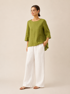 BRIANNA | Blusa asimétrica de lino 100%