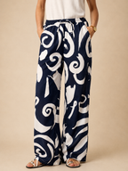 ORLA | Pantalón recto de lino estampado