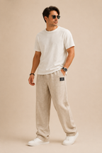 KAEL | Pantalon vintage holgados, rectos y  transpirables de Algodón y Lino