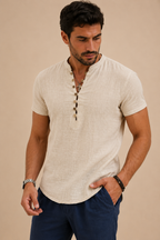 BRUNO | Camisa de Lino y Algodón Manga Corta