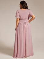 LEORA™ | Vestido de Dama de Honor de Gasa con Escote en V