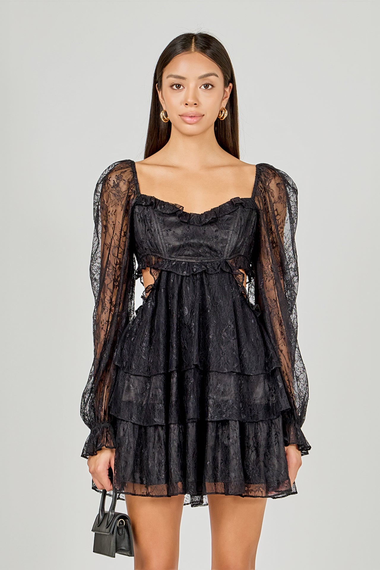 Premium Cut-out Lace Mini Dress