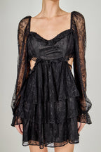 Premium Cut-out Lace Mini Dress