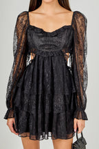 Premium Cut-out Lace Mini Dress